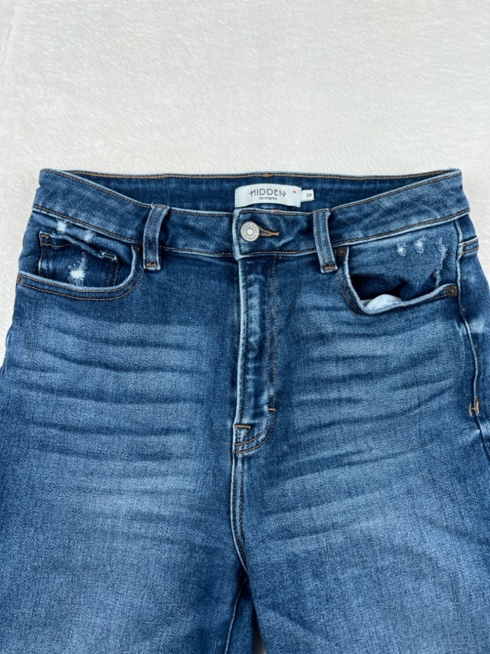Hidden Jeans High Rise Flare Medium Wash Stretch Denim Size 29 - Picture 2 of 4